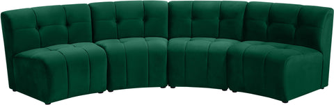 Limitless Green Velvet 4pc. Modular Sectional image