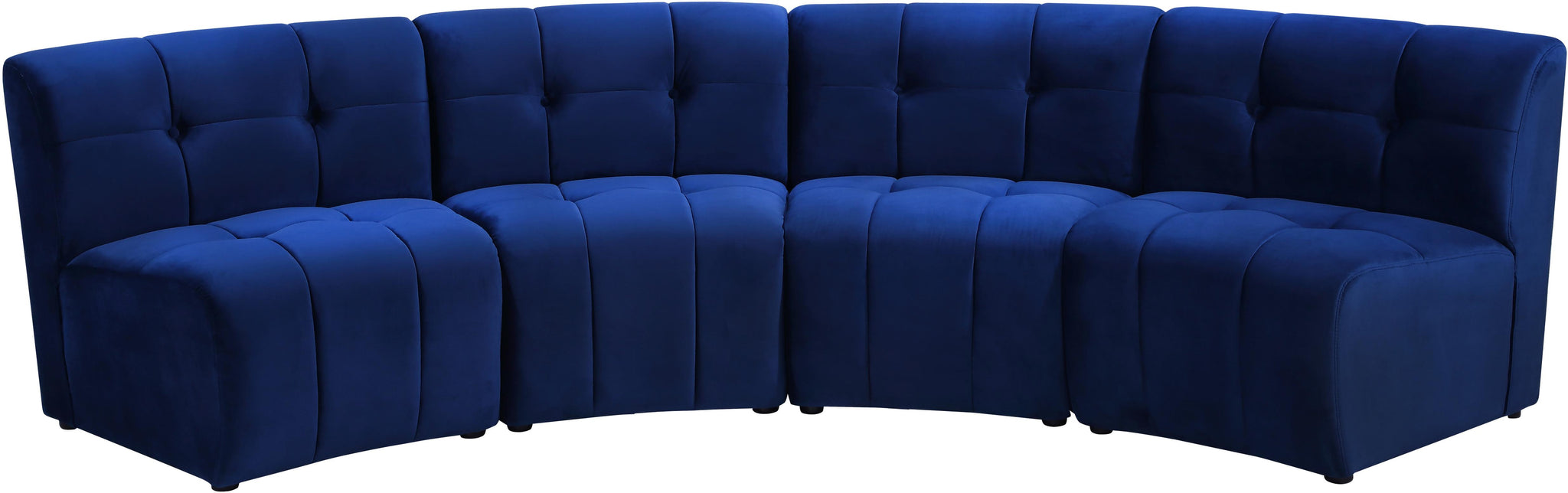 Limitless Navy Velvet 4pc. Modular Sectional image