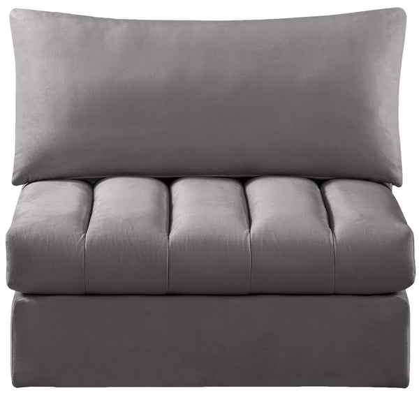 Jacob Grey Velvet Armless