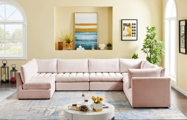 Jacob Pink Velvet Modular Sectional