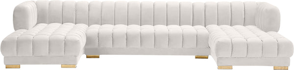 Gwen Cream Velvet 3pc. Sectional (3 Boxes)