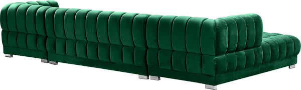 Gwen Green Velvet 3pc. Sectional (3 Boxes)