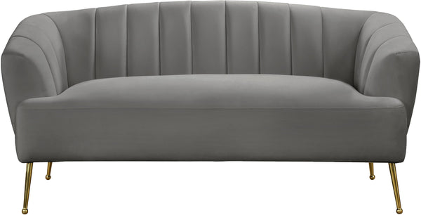 Tori Grey Velvet Loveseat