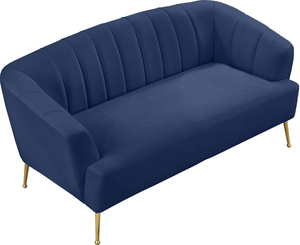 Tori Navy Velvet Loveseat