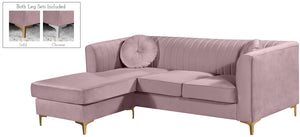 Eliana Pink Velvet 2pc. Reversible Sectional image