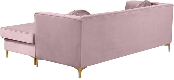 Eliana Pink Velvet 2pc. Reversible Sectional