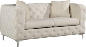 Scarlett Cream Velvet Loveseat image