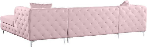 Gail Pink Velvet 3pc. Sectional