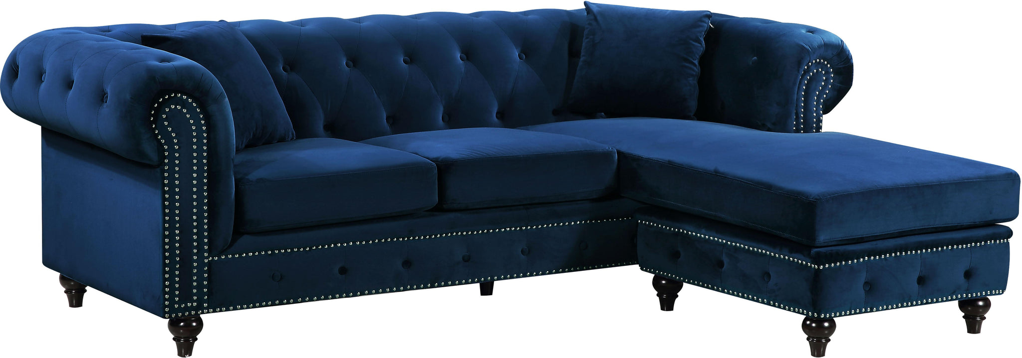 Sabrina Navy Velvet 2pc. Reversible Sectional image