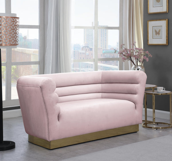 Bellini Pink Velvet Loveseat