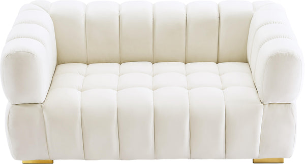 Gwen Cream Velvet Loveseat