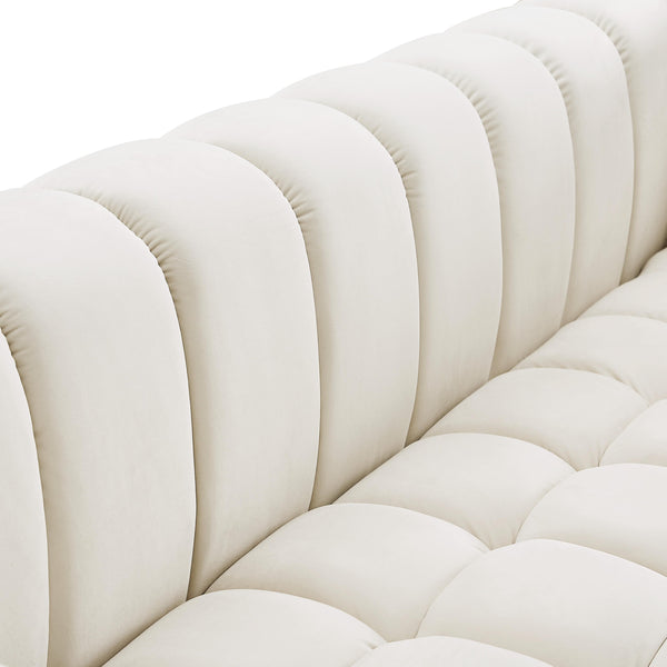 Gwen Cream Velvet Loveseat