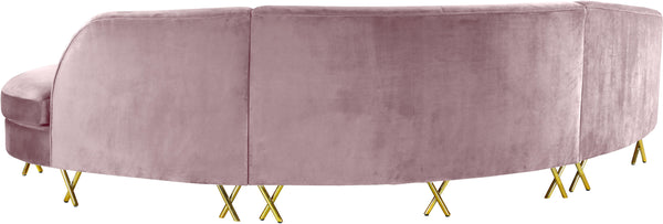 Serpentine Pink Velvet 3pc. Sectional