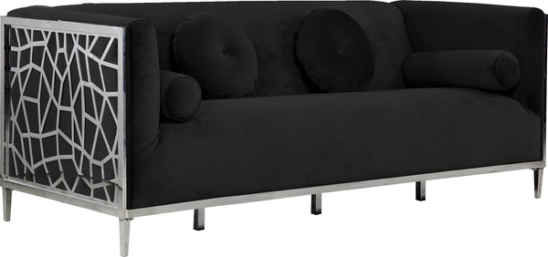 Opal Black Velvet Sofa image