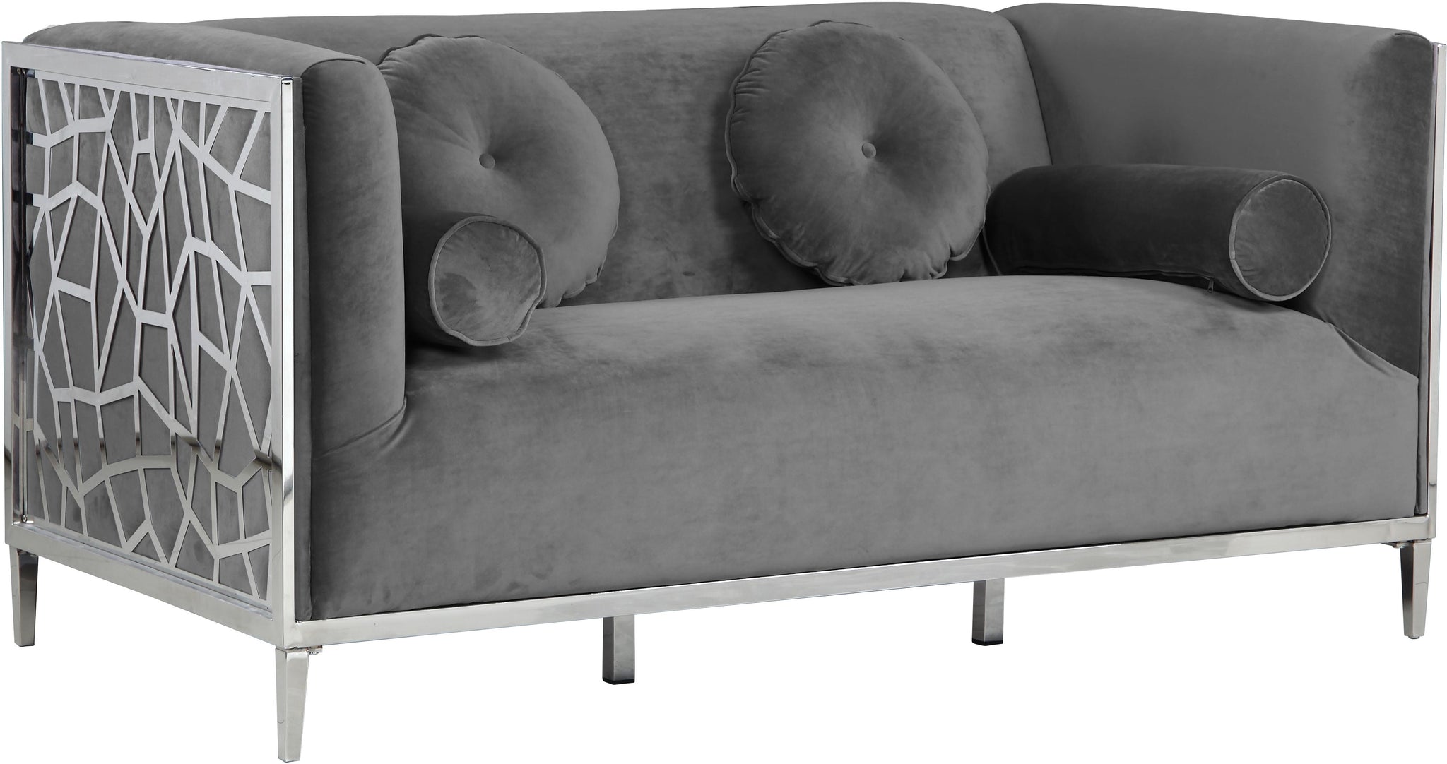 Opal Grey Velvet Loveseat image