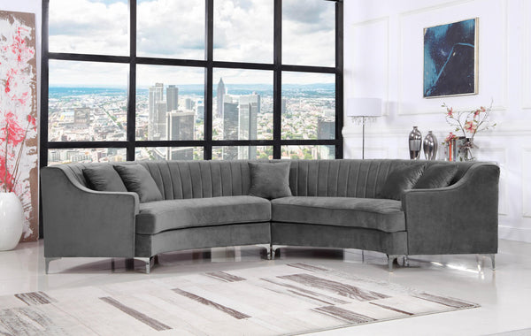 Jackson Grey Velvet 2pc. Sectional