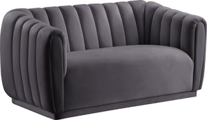 Dixie Grey Velvet Loveseat image