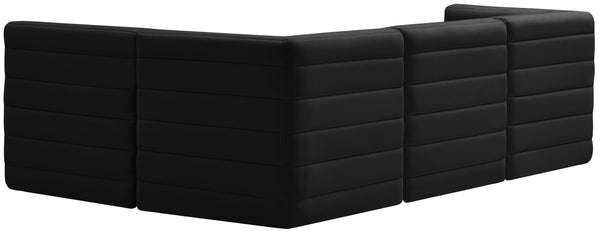 Quincy Black Velvet Modular Sectional