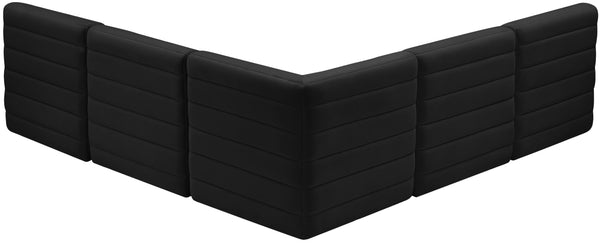 Quincy Black Velvet Modular Sectional