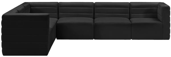 Quincy Black Velvet Modular Sectional