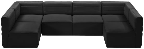 Quincy Black Velvet Modular Sectional