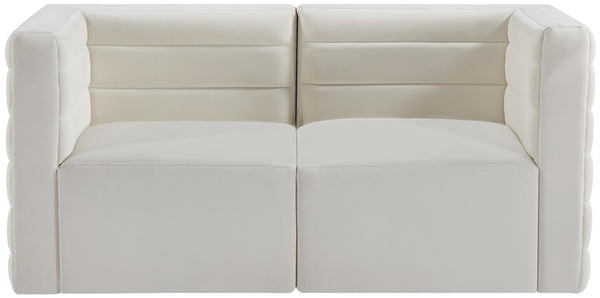 Quincy Cream Velvet Modular Sofa