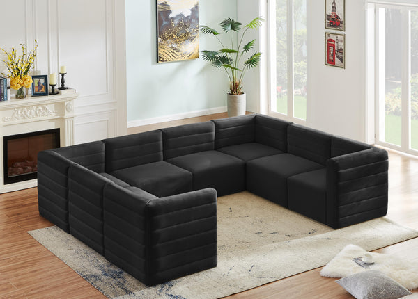 Quincy Black Velvet Modular Sectional