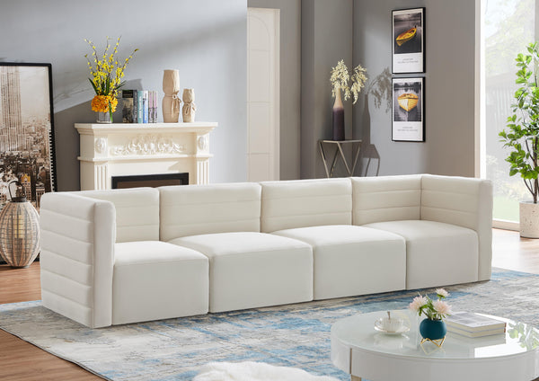 Quincy Cream Velvet Modular Sofa