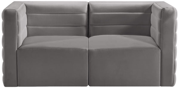 Quincy Grey Velvet Modular Sofa