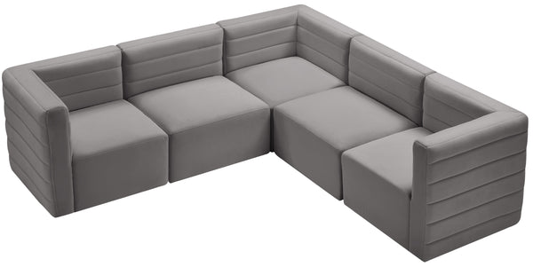 Quincy Grey Velvet Modular Sectional