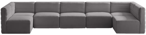 Quincy Grey Velvet Modular Sectional