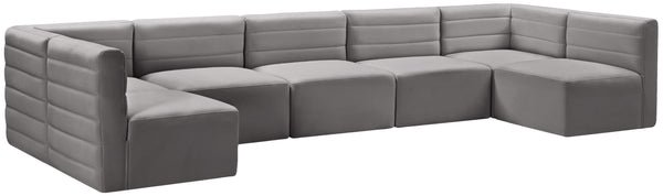 Quincy Grey Velvet Modular Sectional