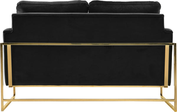 Mila Black Velvet Loveseat