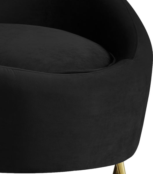 Serpentine Black Velvet Chair