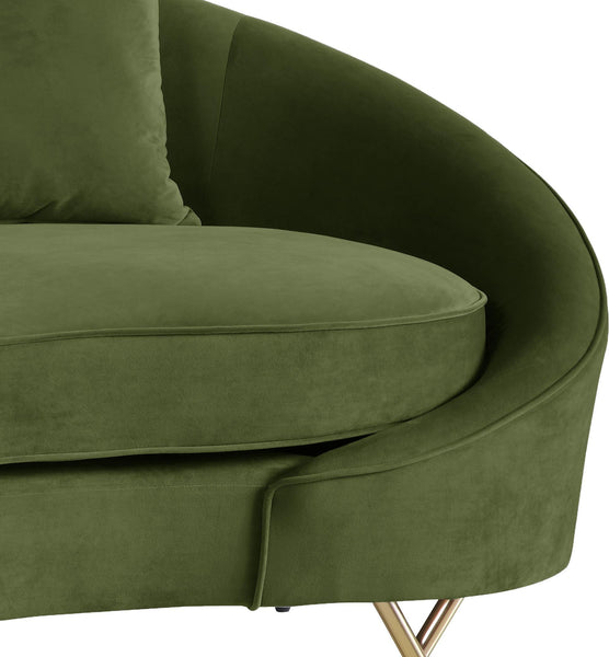 Serpentine Olive Velvet Loveseat