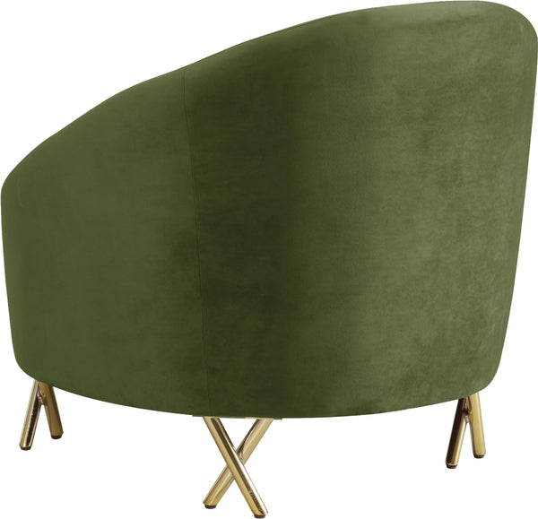 Serpentine Olive Velvet Chair