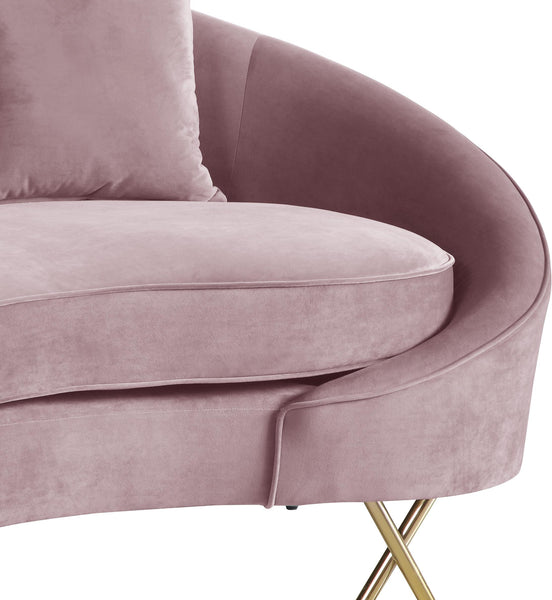 Serpentine Pink Velvet Loveseat