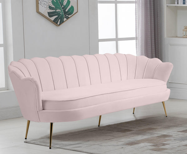 Gardenia Pink Velvet Sofa