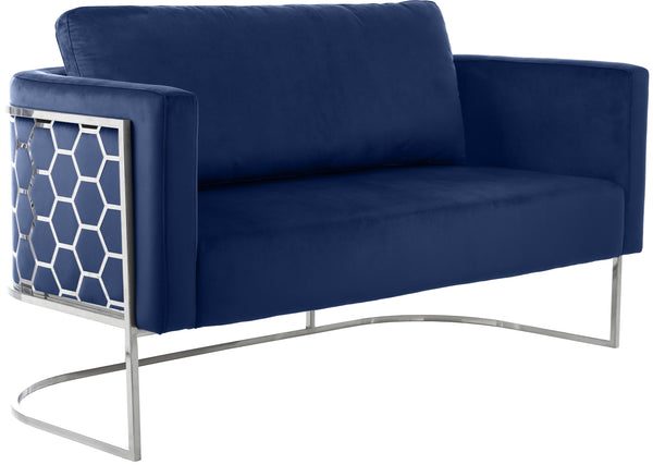 Casa Navy Velvet Loveseat image