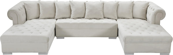 Presley Cream Velvet 3pc. Sectional