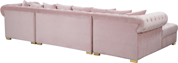 Presley Pink Velvet 3pc. Sectional