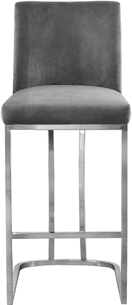 Heidi Grey Velvet Stool