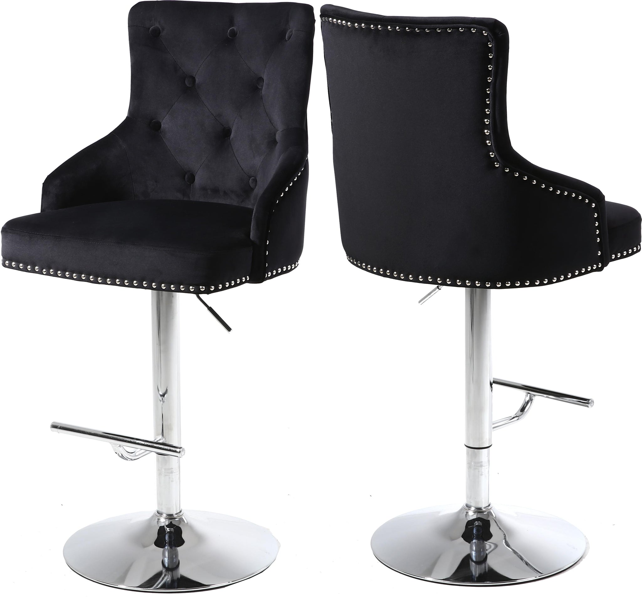 Claude Black Velvet Adjustable Stool image