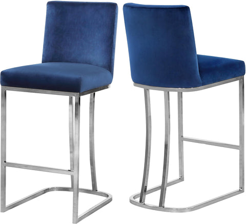 Heidi Navy Velvet Stool image