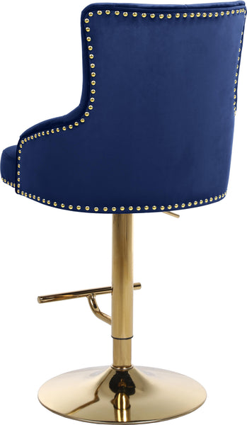 Claude Navy Velvet Adjustable Stool