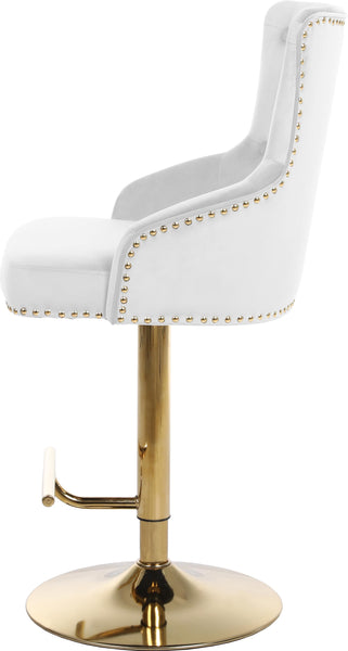 Claude White Velvet Adjustable Stool