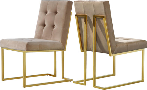 Pierre Beige Velvet Dining Chair image