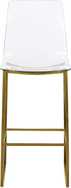 Lumen Gold Metal/Lucite Polycarbonate Stool