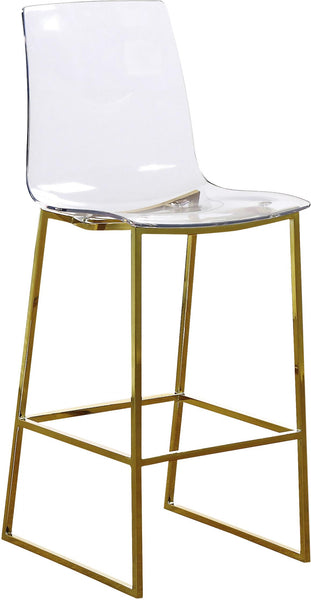 Lumen Gold Metal/Lucite Polycarbonate Stool