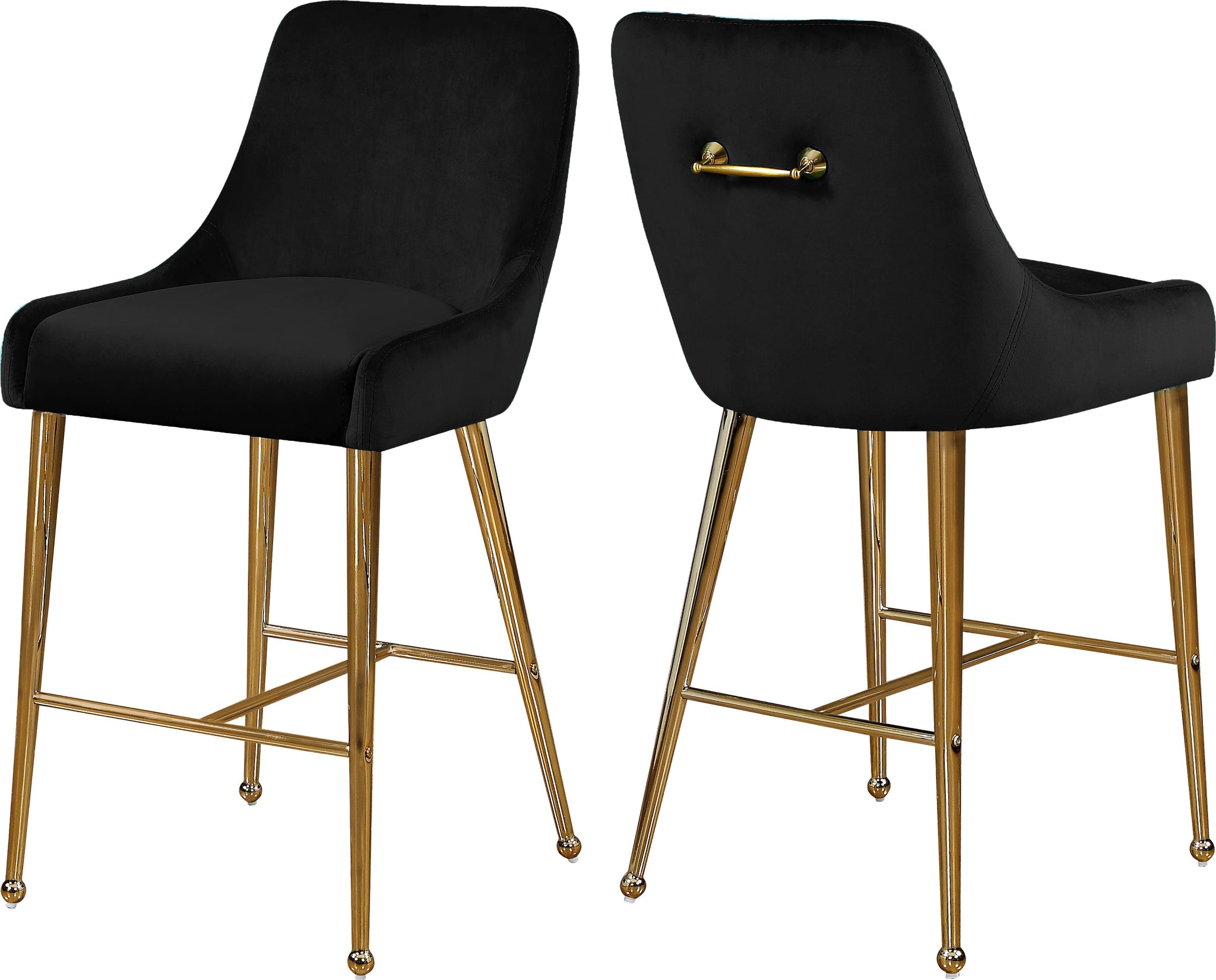 Owen Black Velvet Stool image